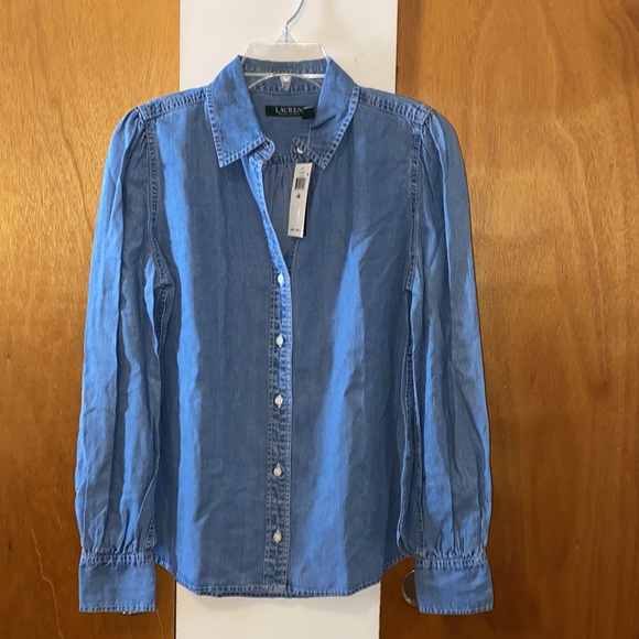 💙NWT Ralph Lauren Puffy Sleeved Blouse - Picture 2 of 6